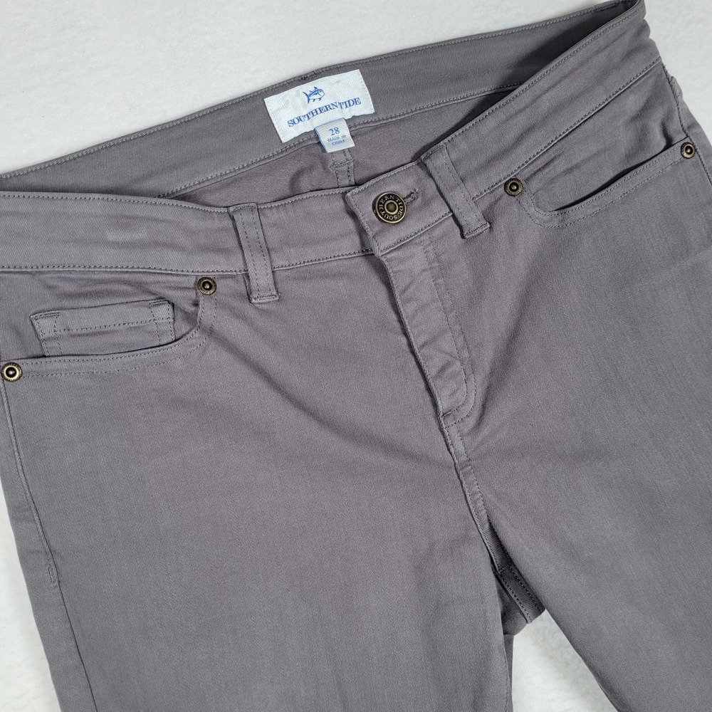 Southern Tide Resort‎ Garment Washed Stretch Skinny Jeans, Harbor Grey, Size 28